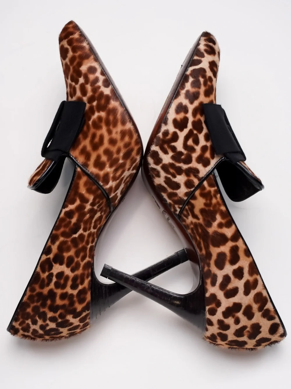 Lanvin Vintage Leopard Pony Hair Bow Pumps Heels 36.5 US 6.5